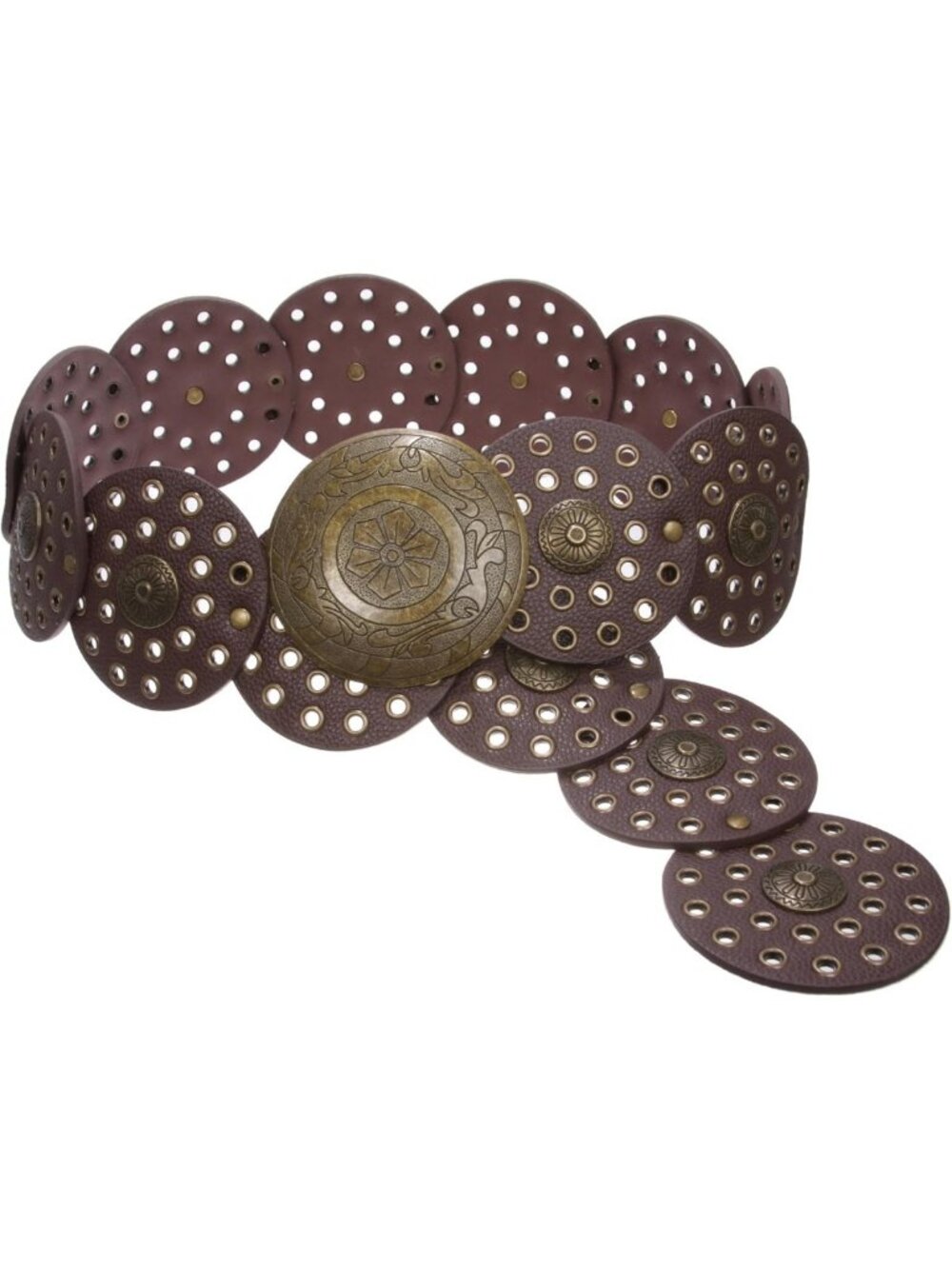 Wide Boho Disc Concho Leather Belt for Women - 3.5" Stylish Fashion Accessory